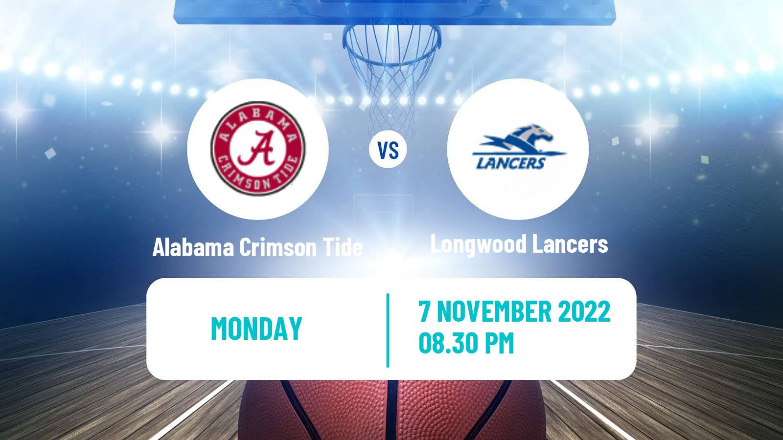 Basketball NCAA College Basketball Alabama Crimson Tide - Longwood Lancers