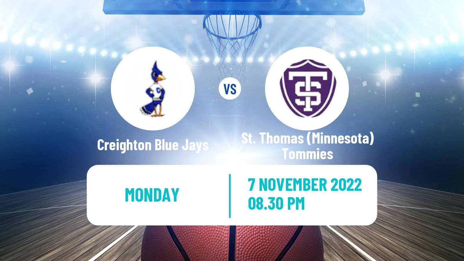 Basketball NCAA College Basketball Creighton Blue Jays - St. Thomas (Minnesota) Tommies