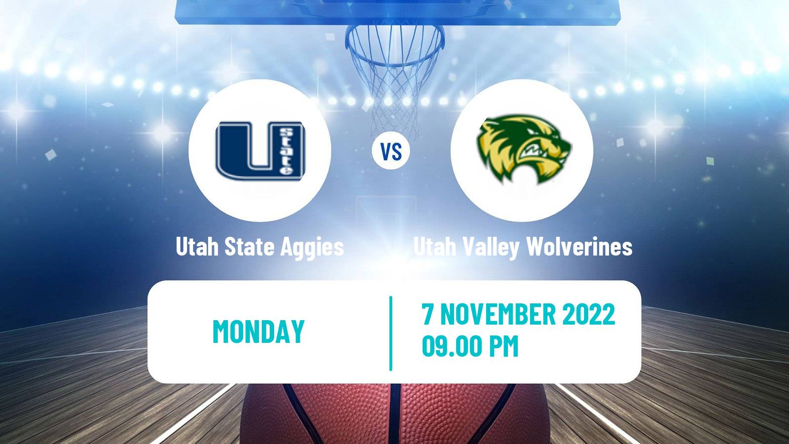 Basketball NCAA College Basketball Utah State Aggies - Utah Valley Wolverines