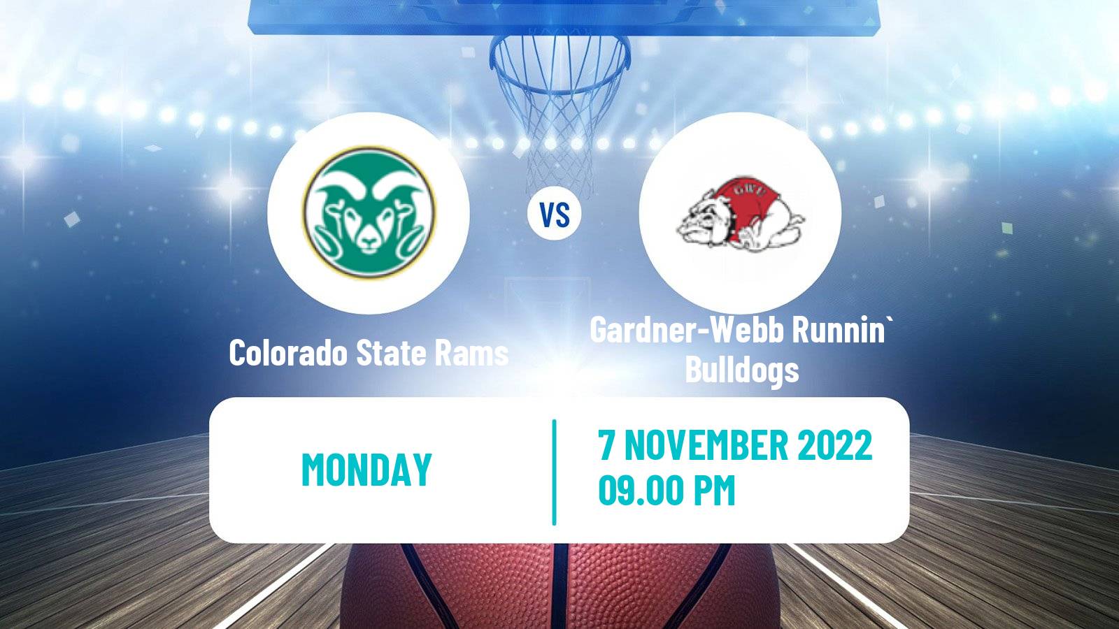 Basketball NCAA College Basketball Colorado State Rams - Gardner-Webb Runnin` Bulldogs