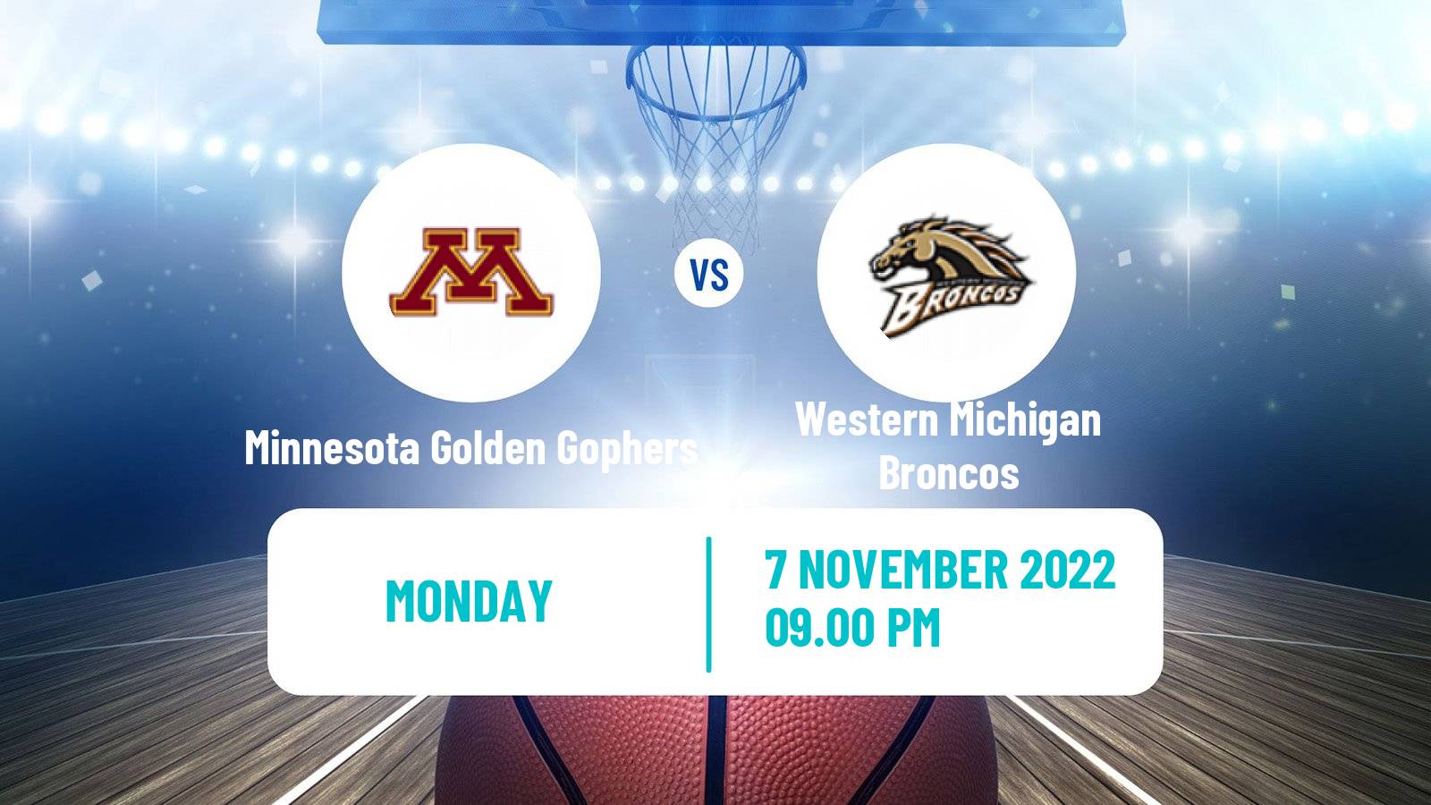 Basketball NCAA College Basketball Minnesota Golden Gophers - Western Michigan Broncos