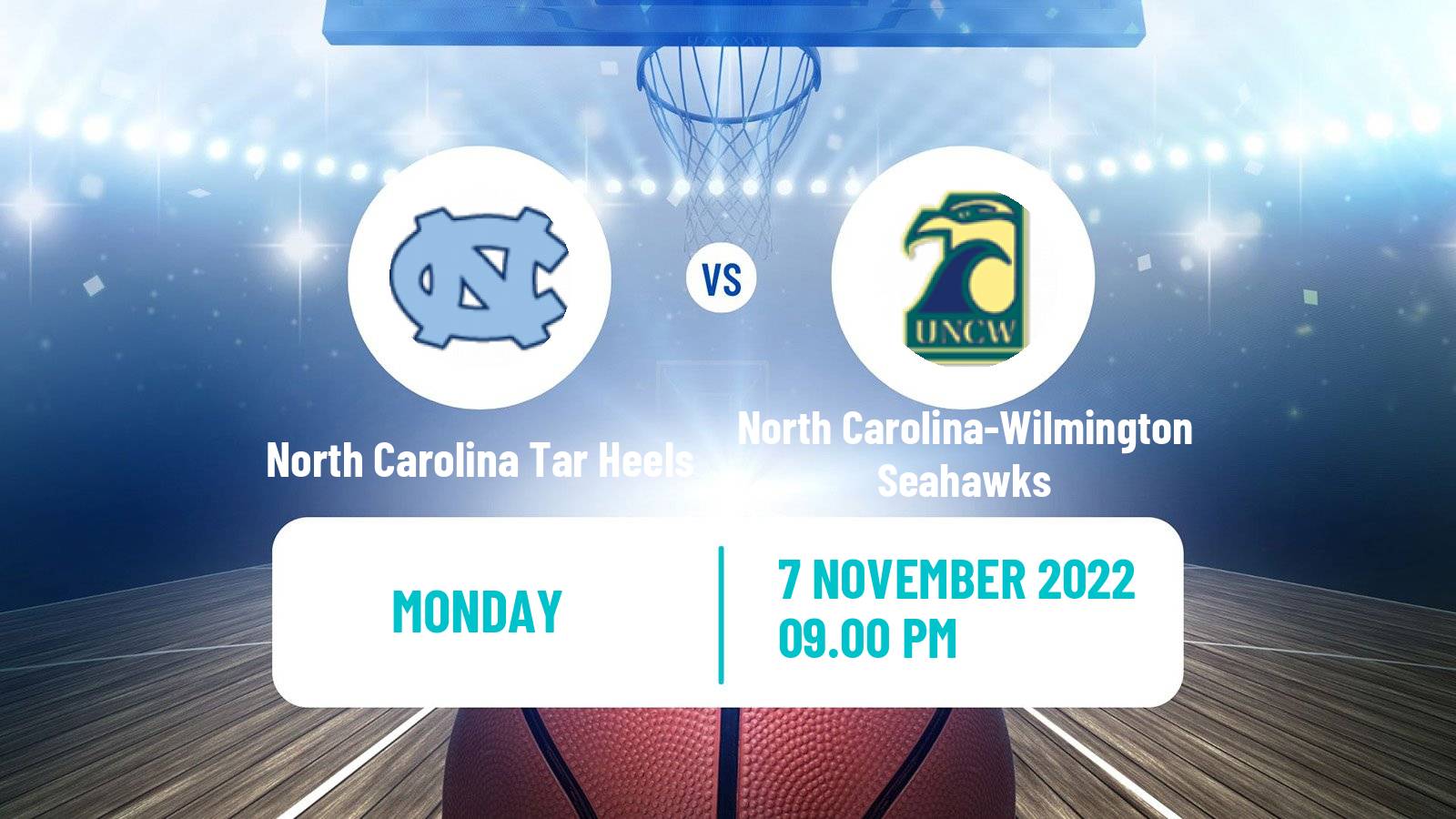 Basketball NCAA College Basketball North Carolina Tar Heels - North Carolina-Wilmington Seahawks