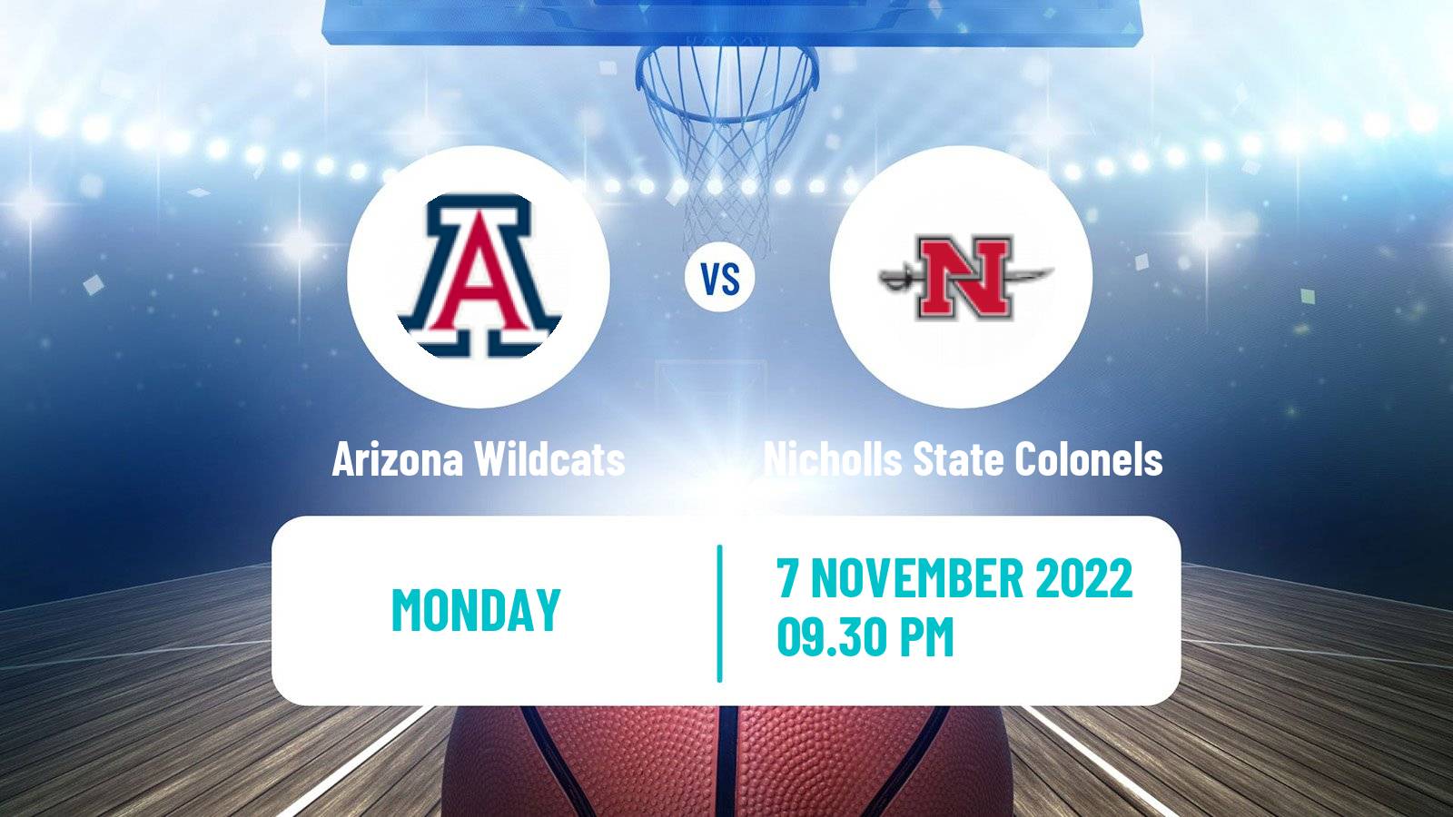 Basketball NCAA College Basketball Arizona Wildcats - Nicholls State Colonels