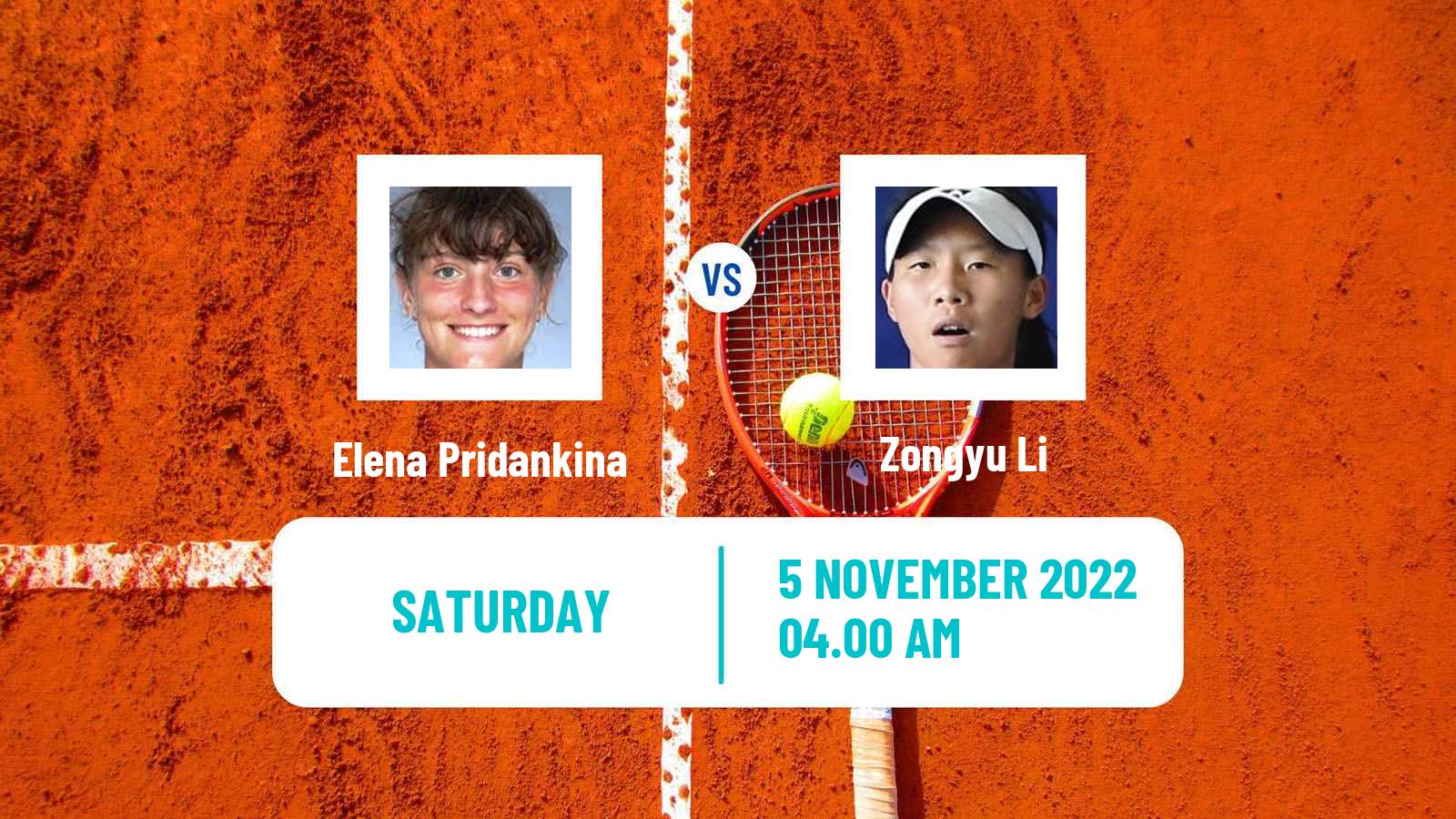 Tennis ITF Tournaments Elena Pridankina - Zongyu Li