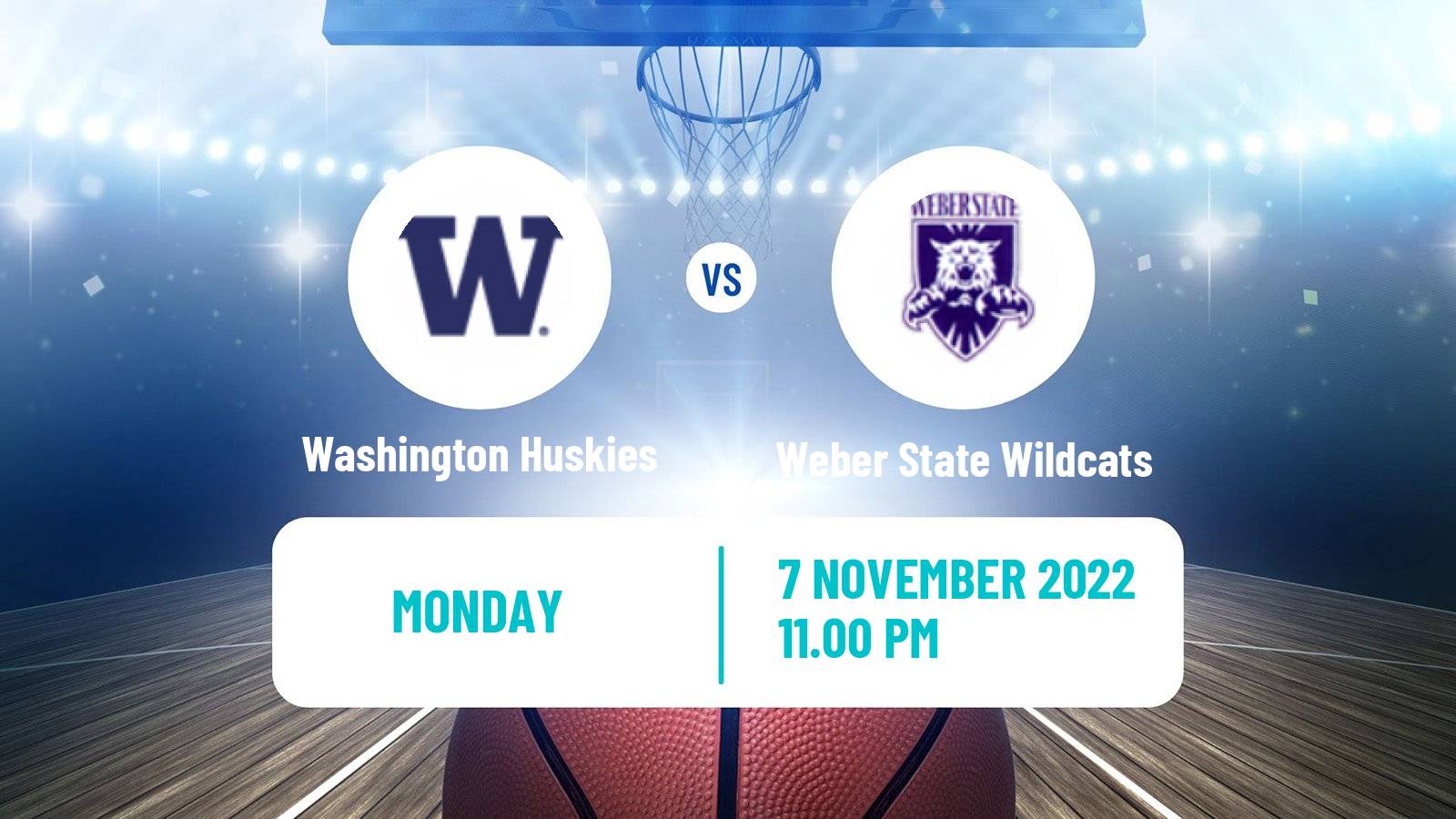 Basketball NCAA College Basketball Washington Huskies - Weber State Wildcats