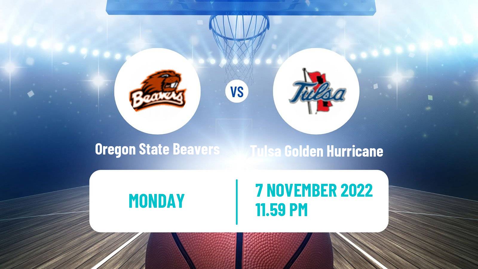 Basketball NCAA College Basketball Oregon State Beavers - Tulsa Golden Hurricane