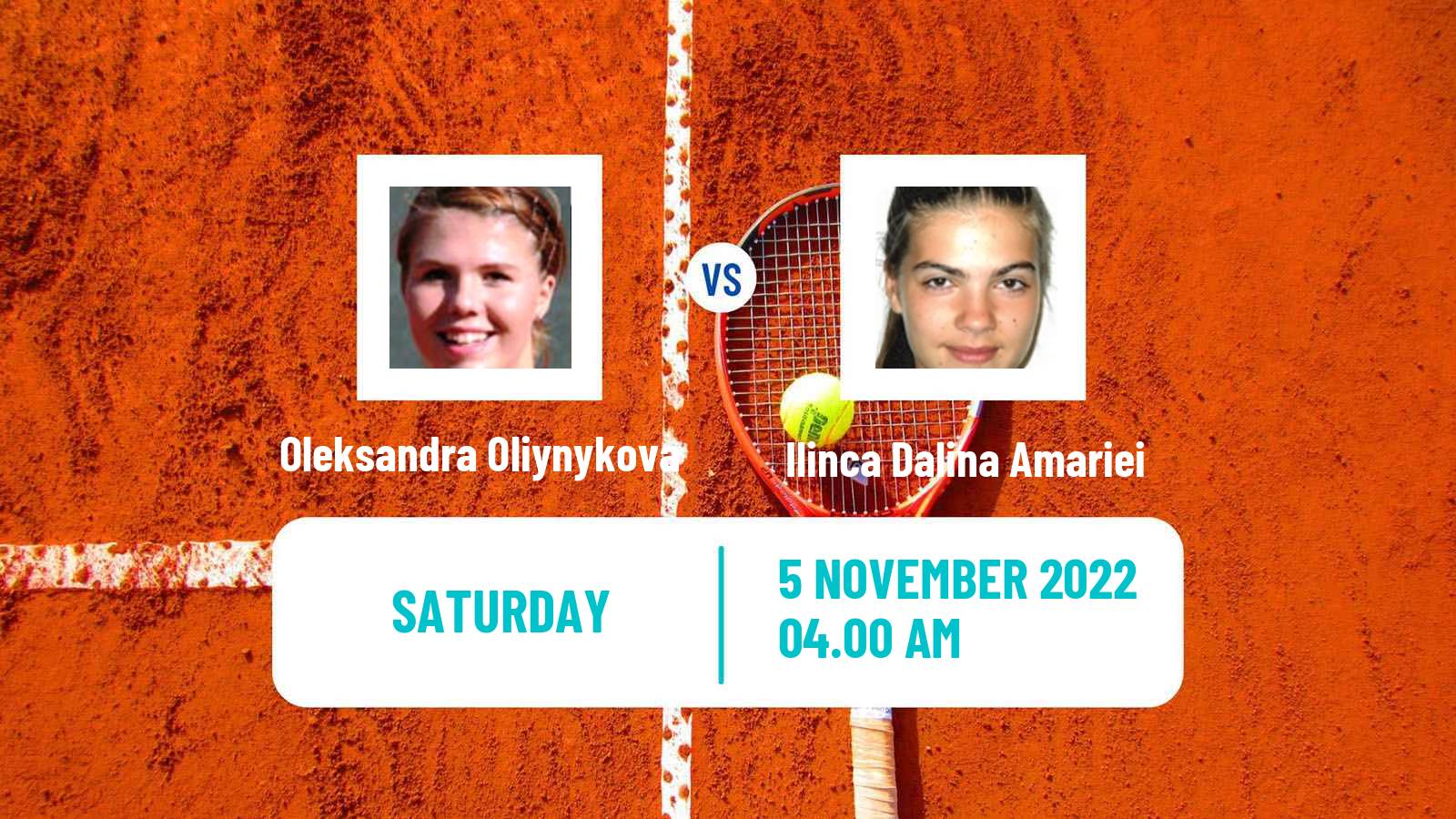 Tennis ITF Tournaments Oleksandra Oliynykova - Ilinca Dalina Amariei