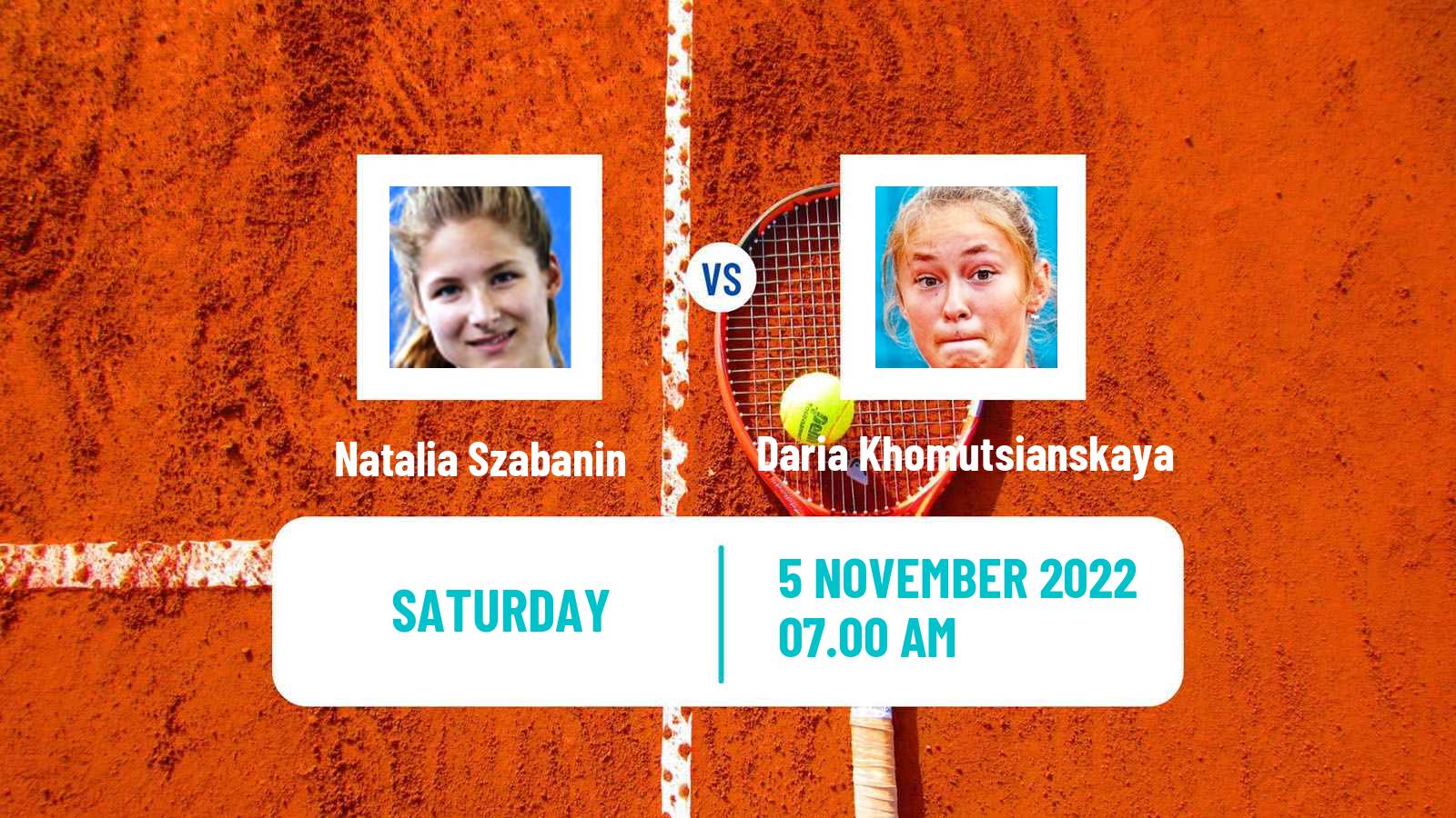 Tennis ITF Tournaments Natalia Szabanin - Daria Khomutsianskaya