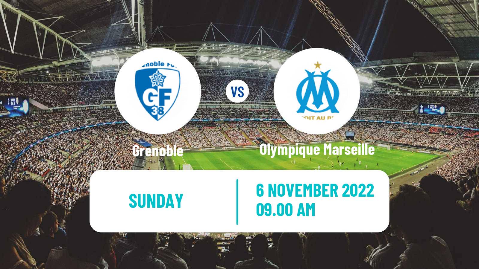 Soccer French Division 2 Women Grenoble - Olympique Marseille