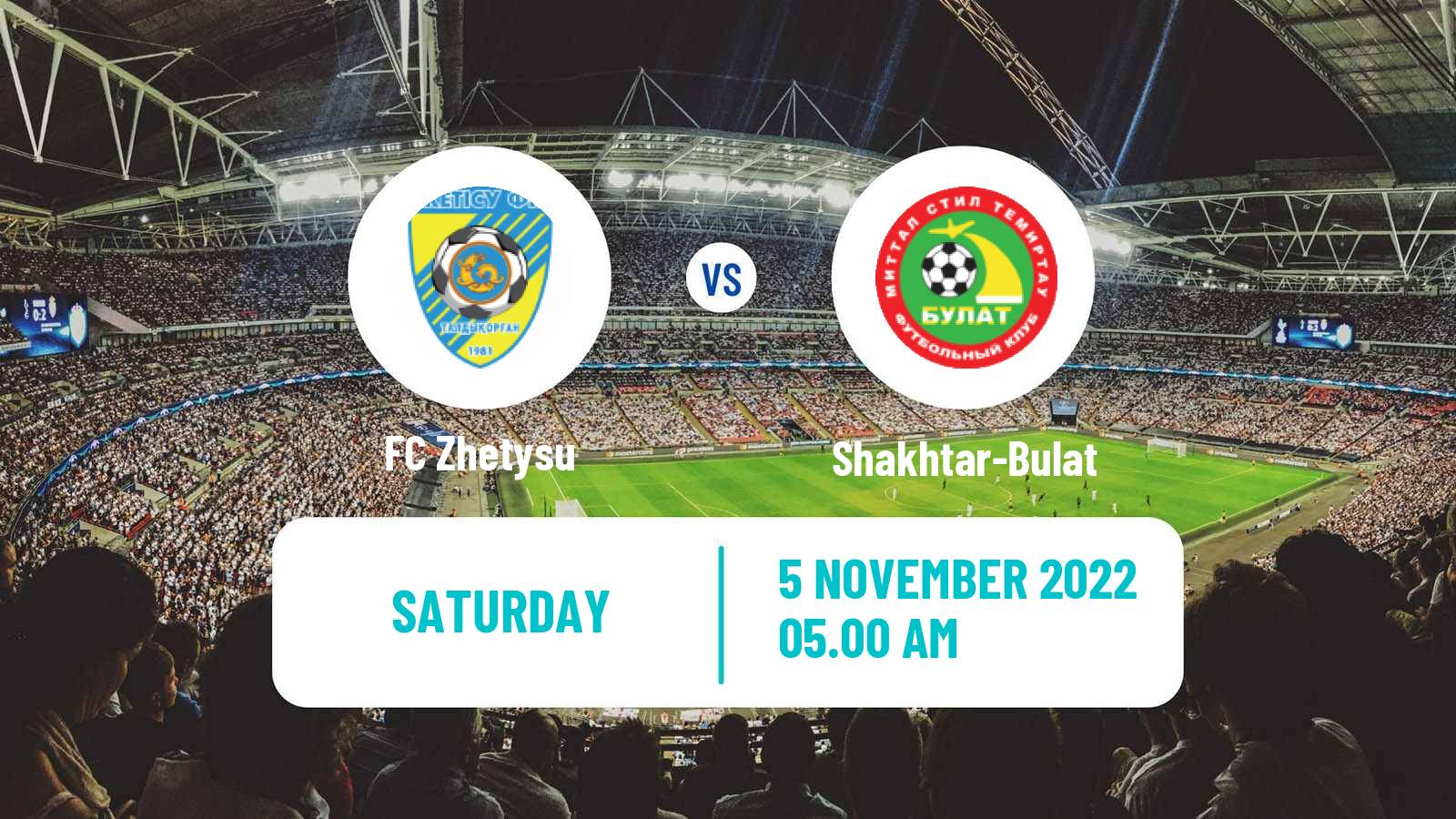 Soccer Kazakh First Division Zhetysu - Shakhtar-Bulat