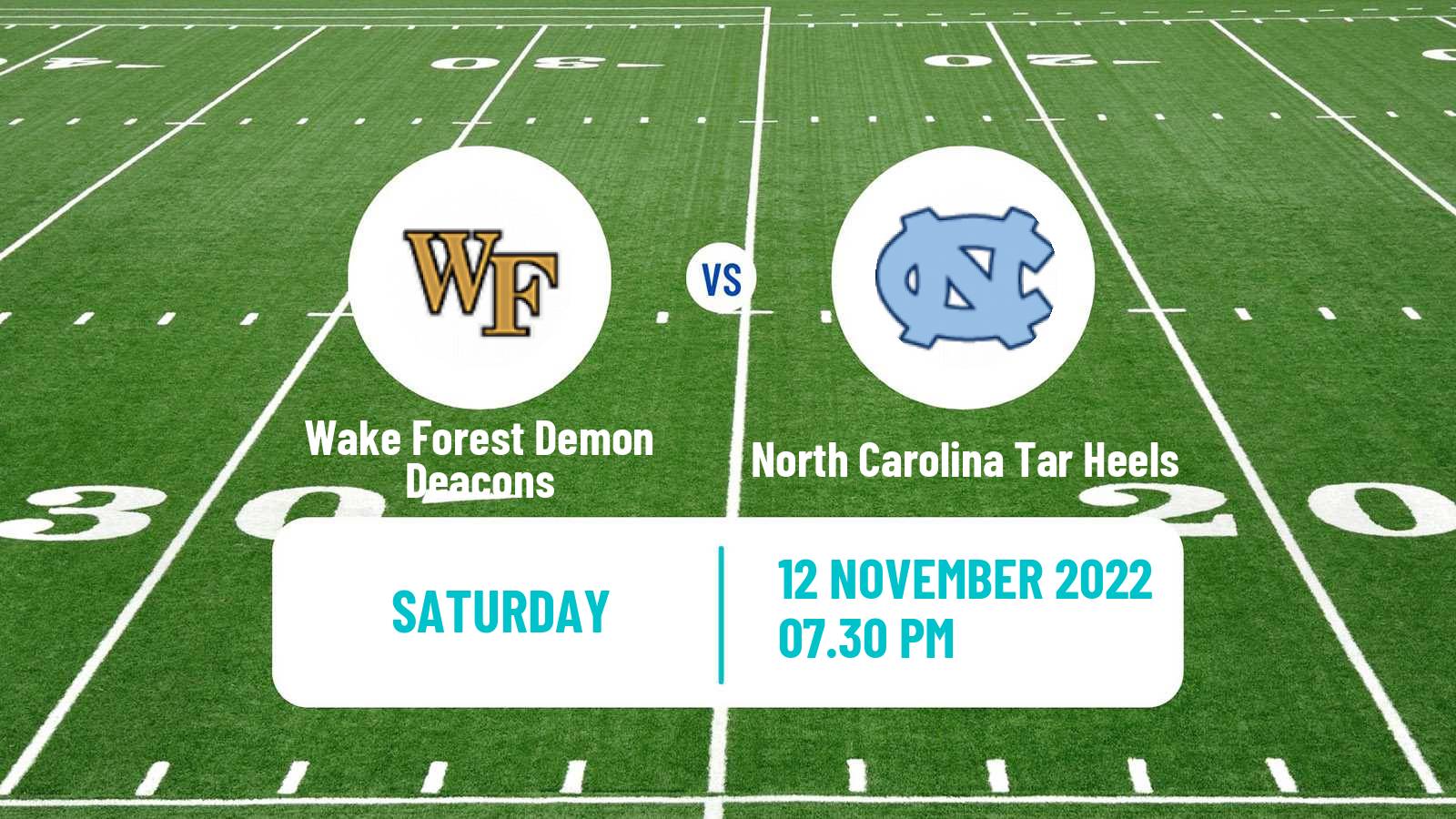 American football NCAA College Football Wake Forest Demon Deacons - North Carolina Tar Heels