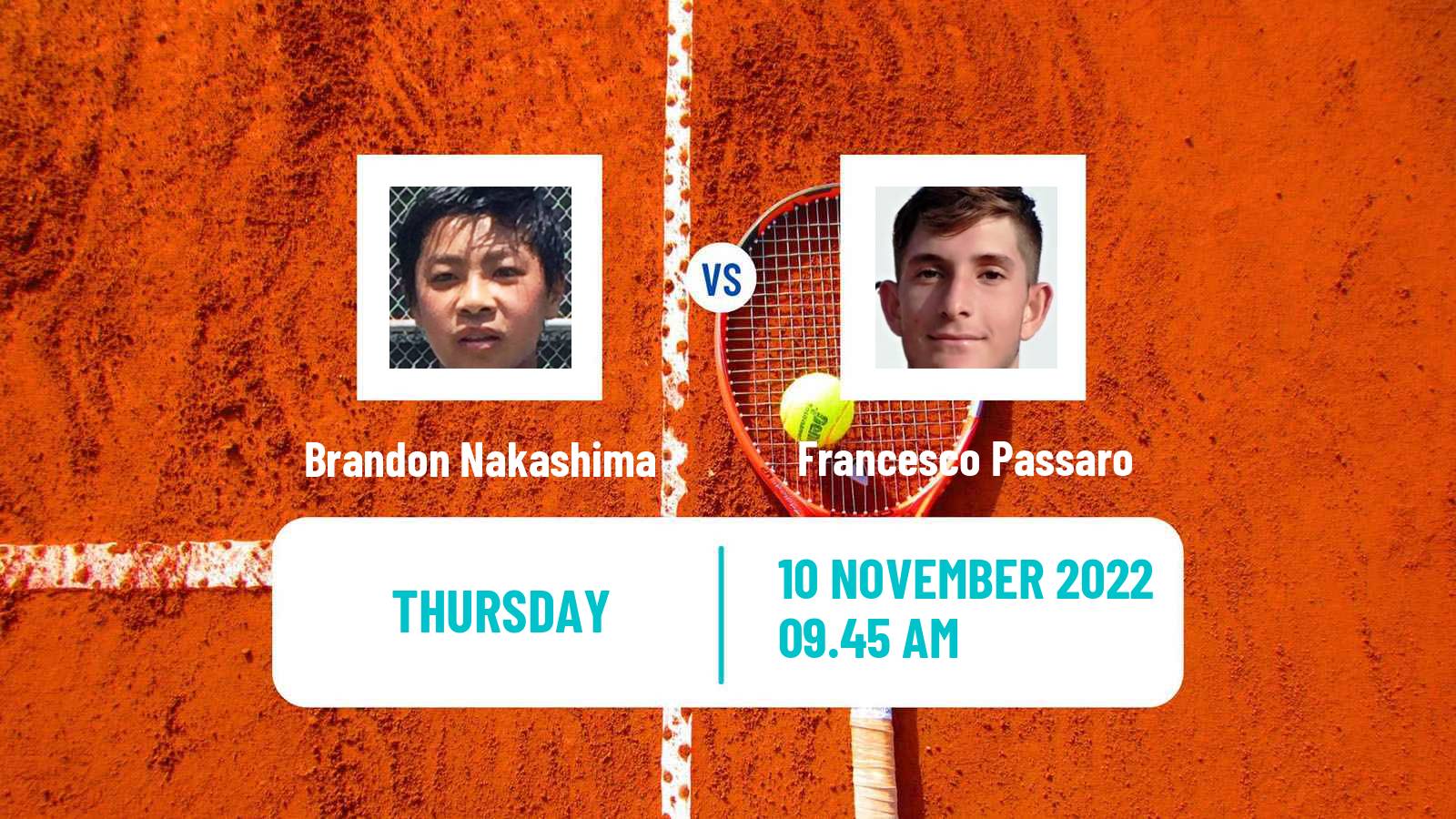 Tennis ATP Next Gen Finals Brandon Nakashima - Francesco Passaro