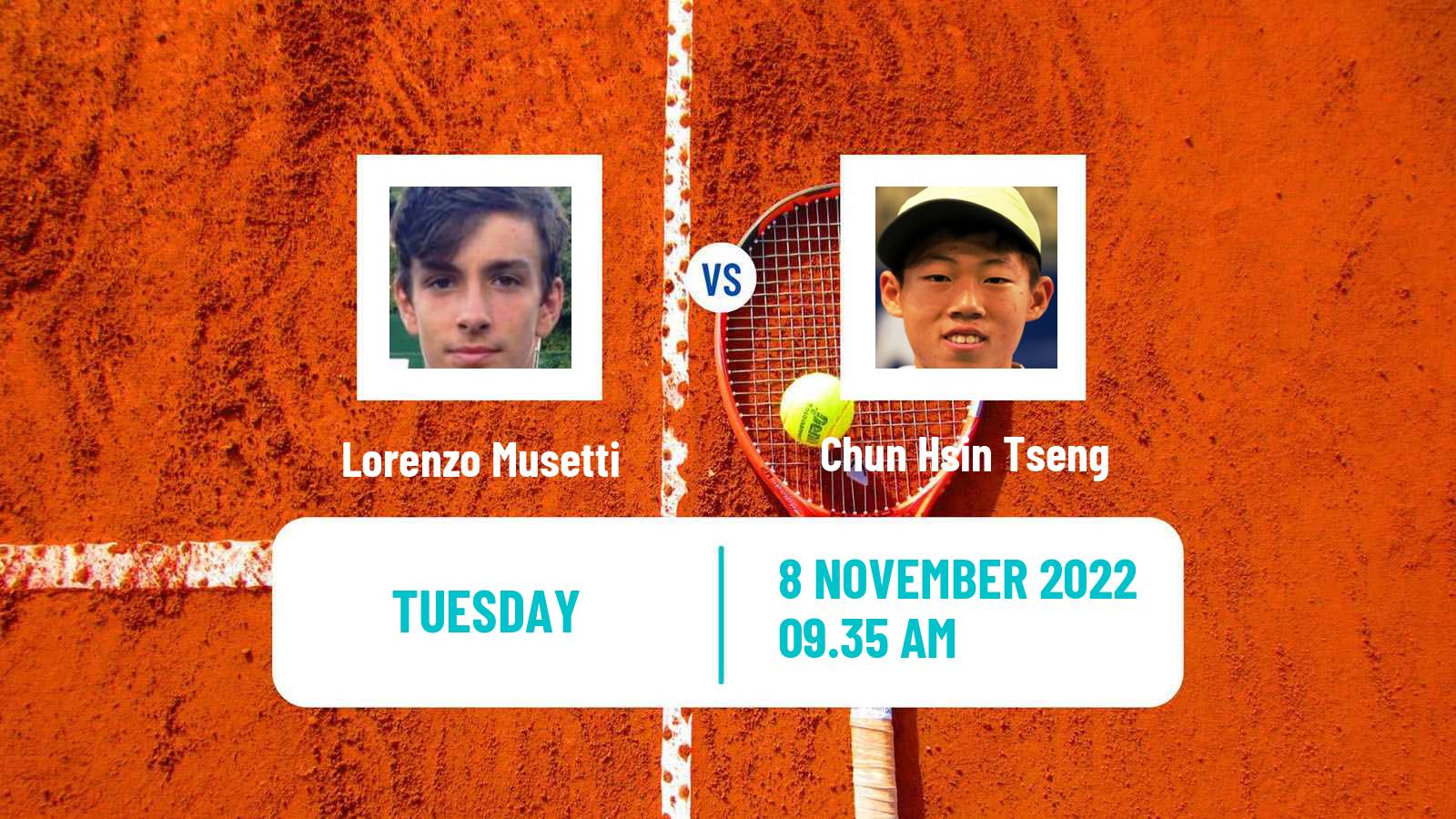 Tennis ATP Next Gen Finals Lorenzo Musetti - Chun Hsin Tseng
