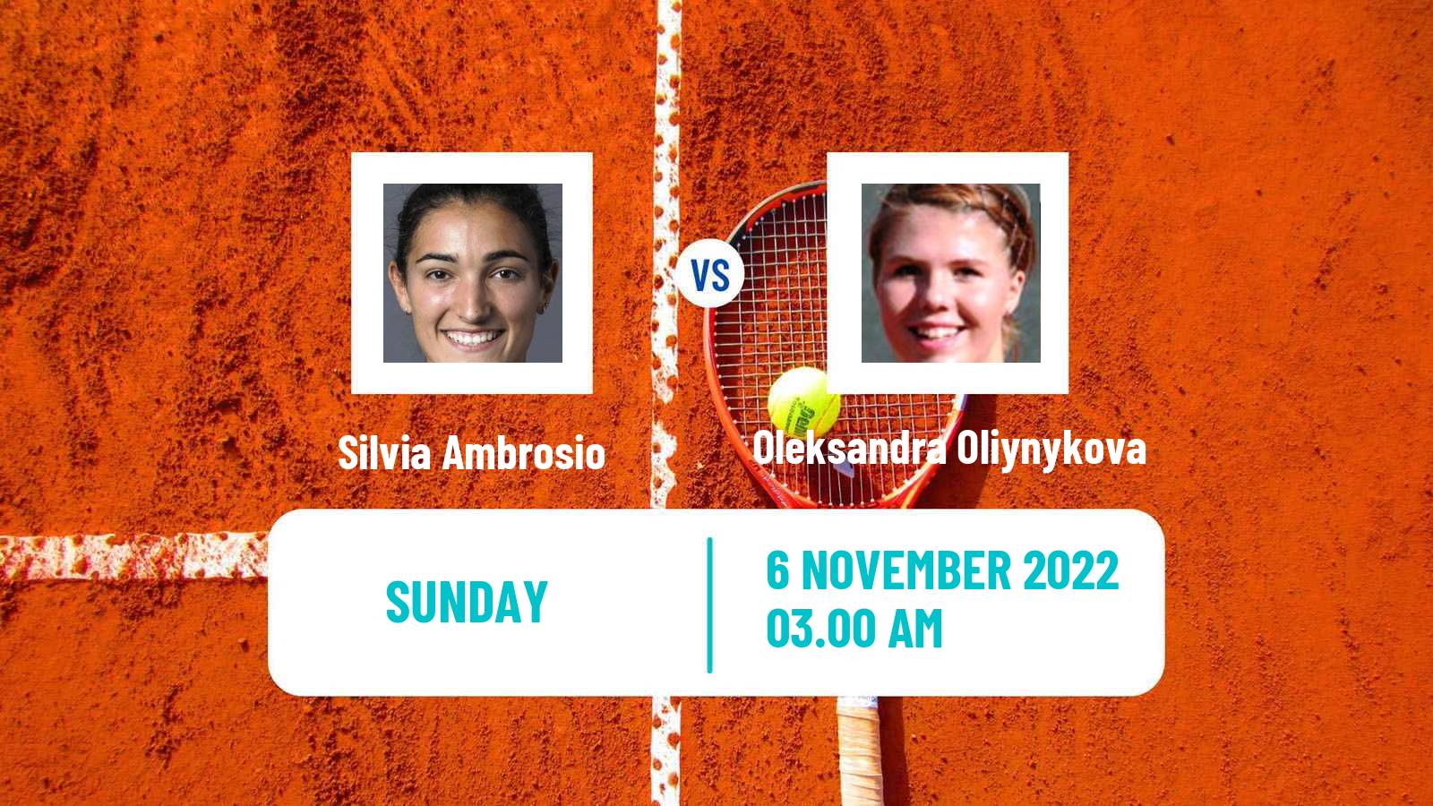 Tennis ITF Tournaments Silvia Ambrosio - Oleksandra Oliynykova