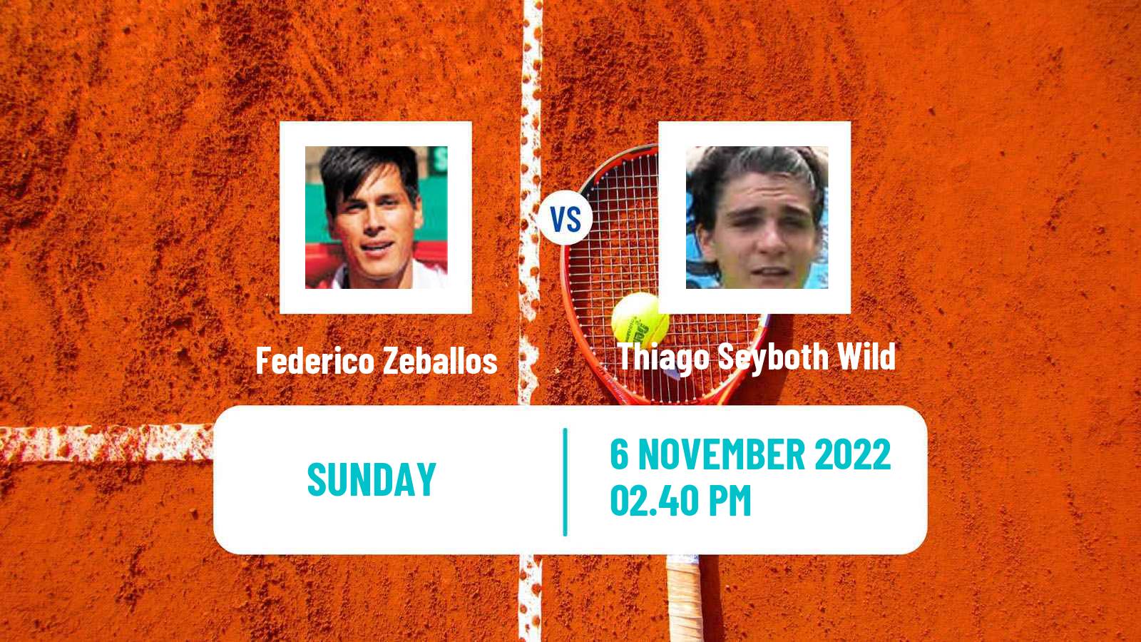 Tennis ATP Challenger Federico Zeballos - Thiago Seyboth Wild