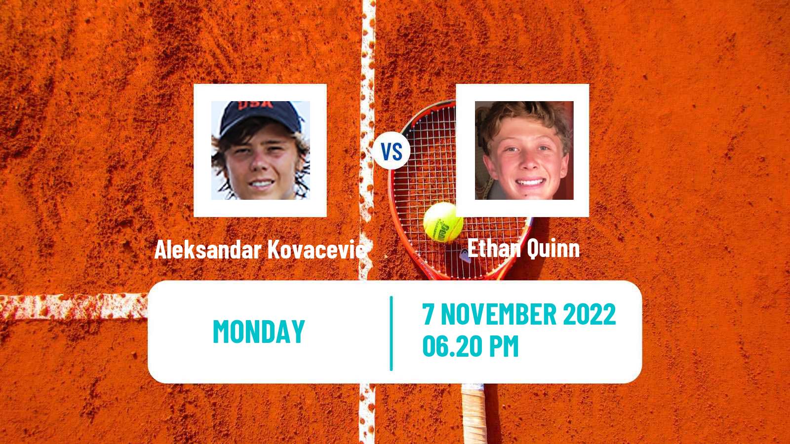 Tennis ATP Challenger Aleksandar Kovacevic - Ethan Quinn