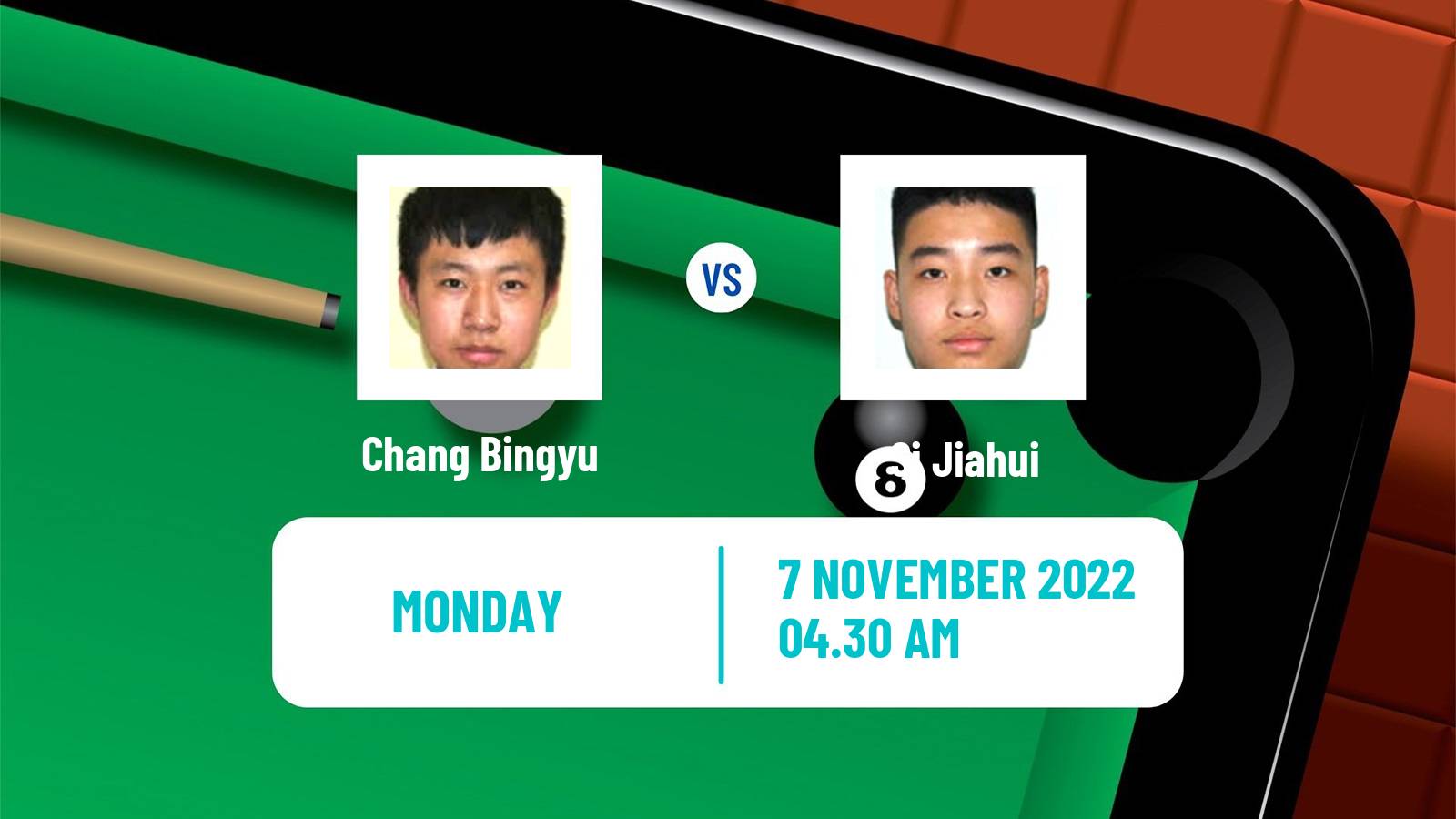 Snooker Snooker Chang Bingyu - Si Jiahui
