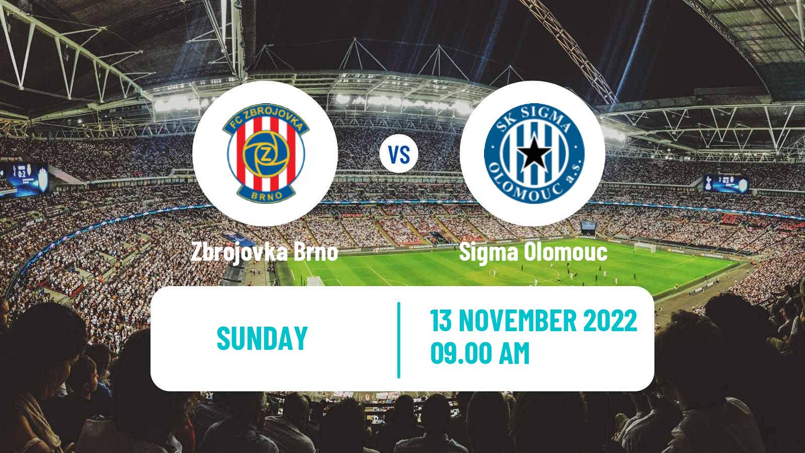 Soccer Czech 1 Liga Zbrojovka Brno - Sigma Olomouc