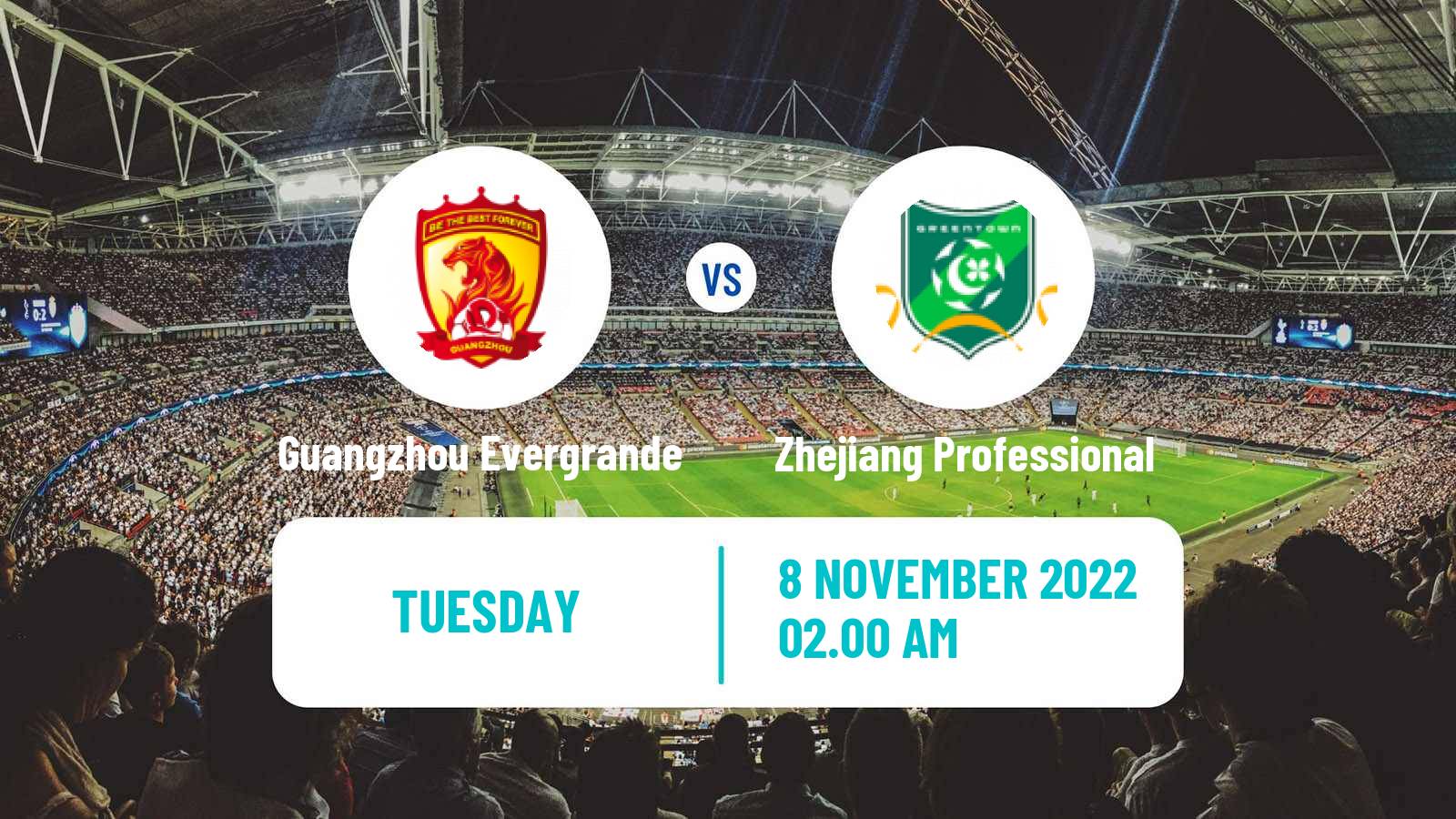 Soccer Chinese Super League Guangzhou Evergrande - Zhejiang Professional