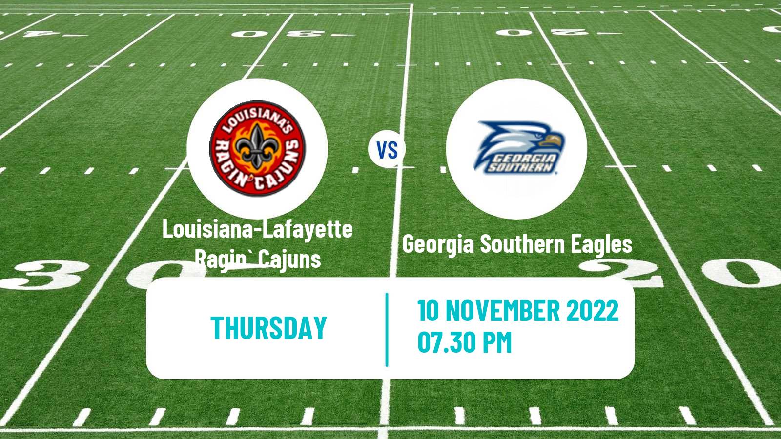 American football NCAA College Football Louisiana-Lafayette Ragin` Cajuns - Georgia Southern Eagles