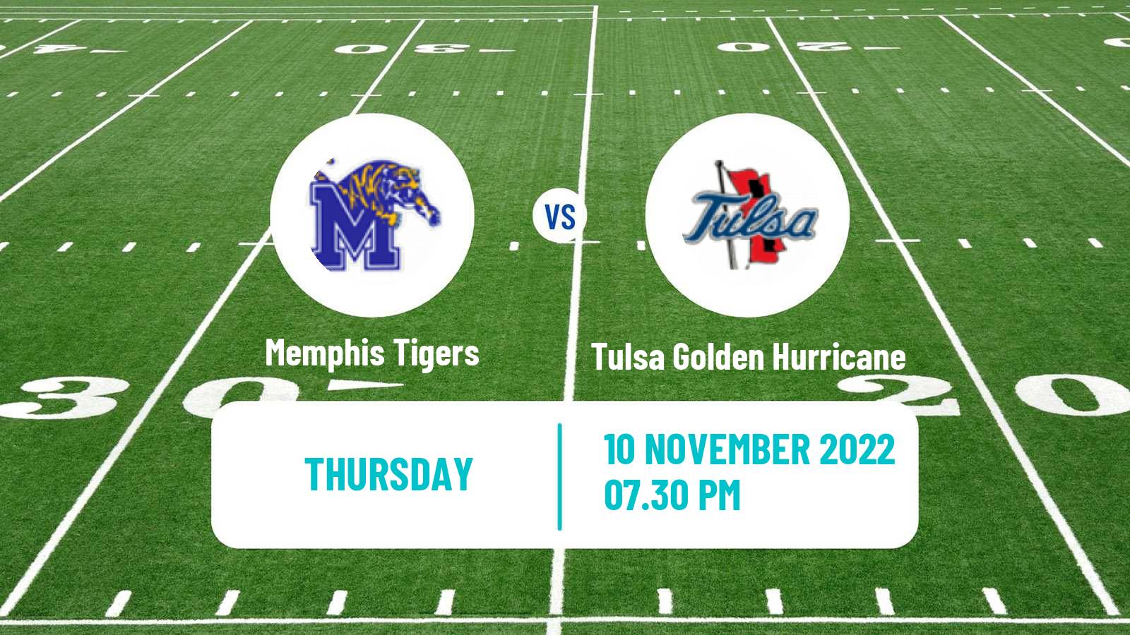 American football NCAA College Football Memphis Tigers - Tulsa Golden Hurricane