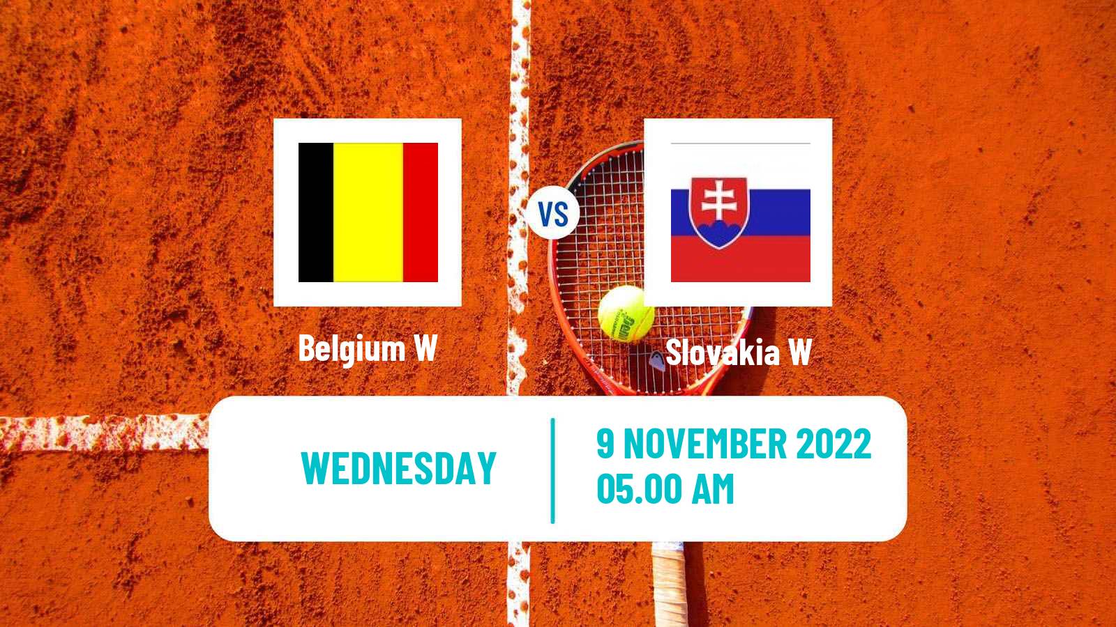 Tennis WTA Billie Jean King Cup World Group Teams Belgium W - Slovakia W