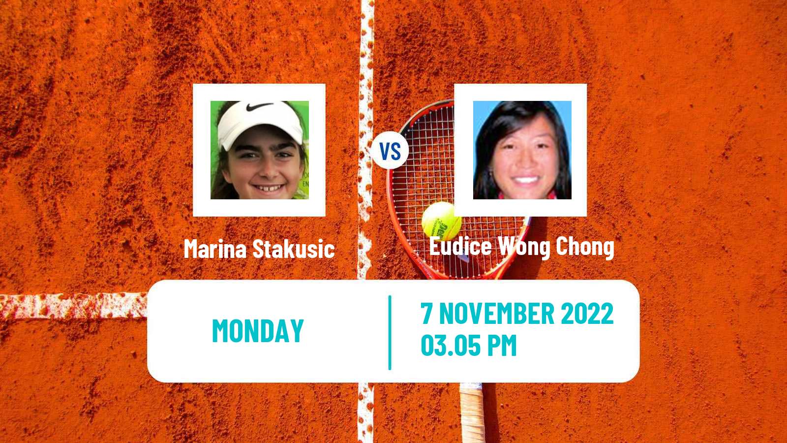 Tennis ITF Tournaments Marina Stakusic - Eudice Wong Chong