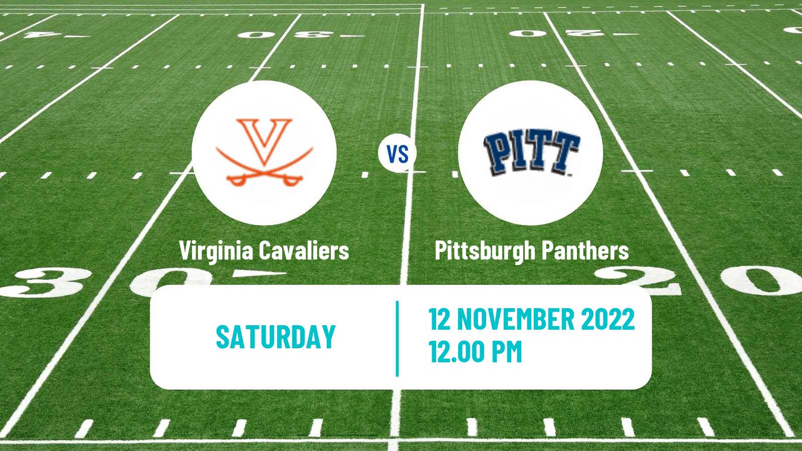 American football NCAA College Football Virginia Cavaliers - Pittsburgh Panthers