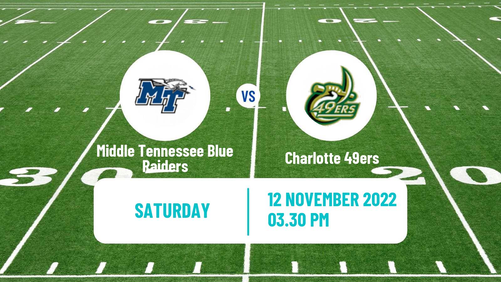 American football NCAA College Football Middle Tennessee Blue Raiders - Charlotte 49ers