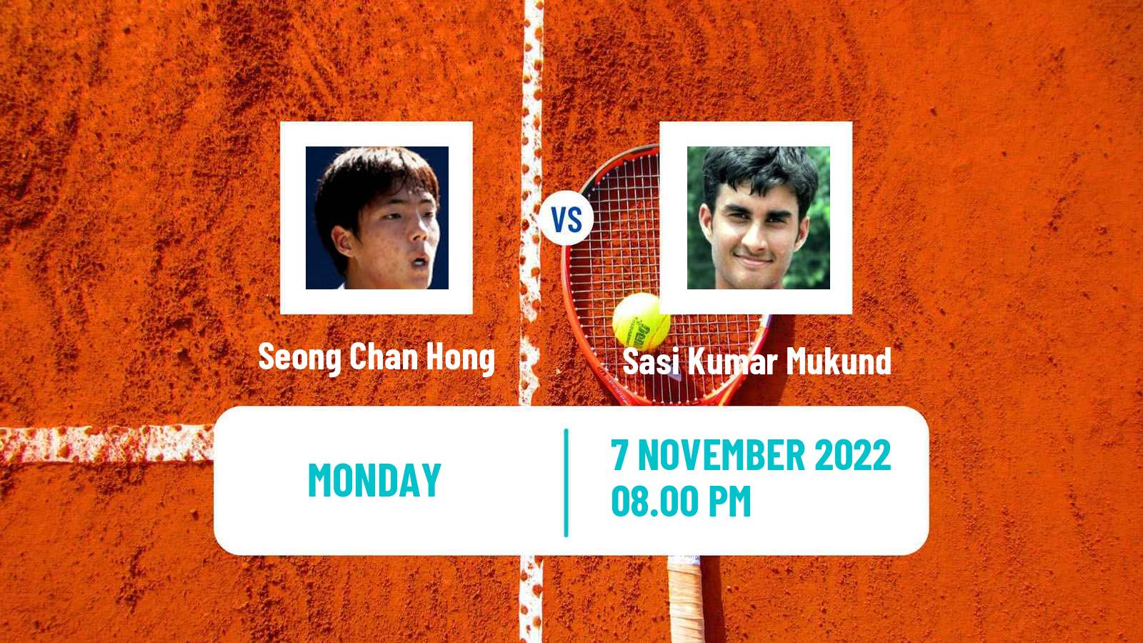 Tennis ATP Challenger Seong Chan Hong - Mukund Sasikumar