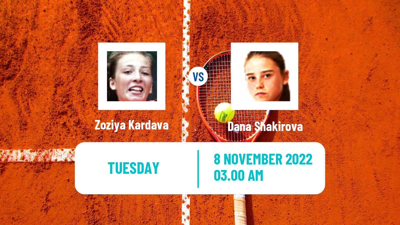 Tennis ITF Tournaments Zoziya Kardava - Dana Shakirova