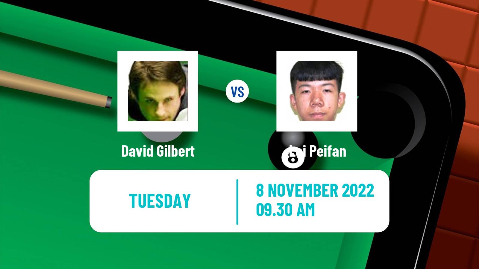 Snooker Snooker David Gilbert - Lei Peifan