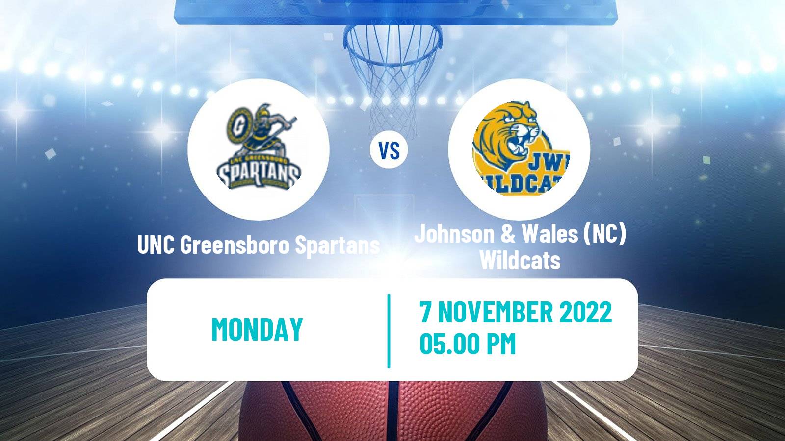 Basketball NCAA College Basketball UNC Greensboro Spartans - Johnson & Wales (NC) Wildcats