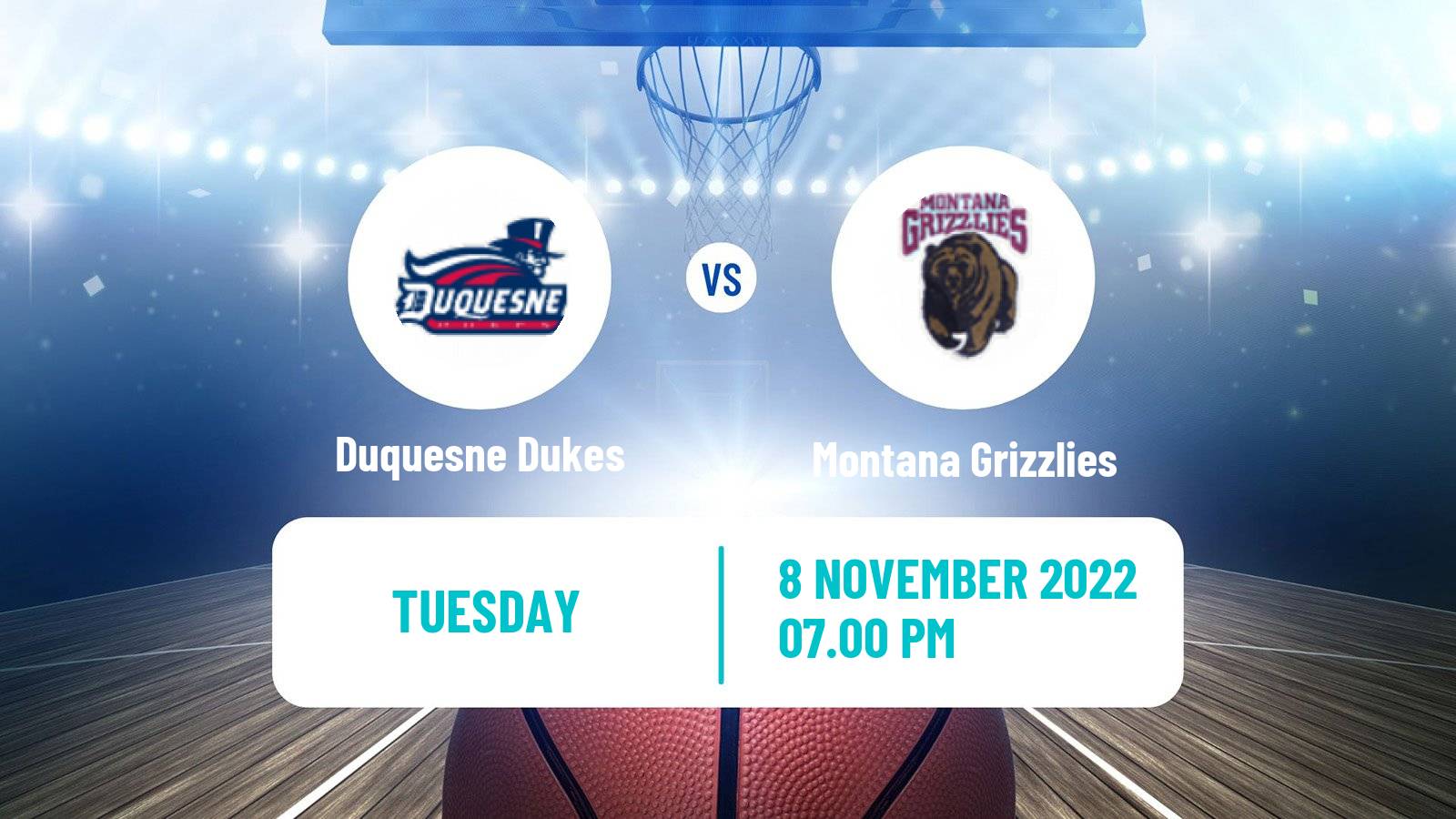 Basketball NCAA College Basketball Duquesne Dukes - Montana Grizzlies