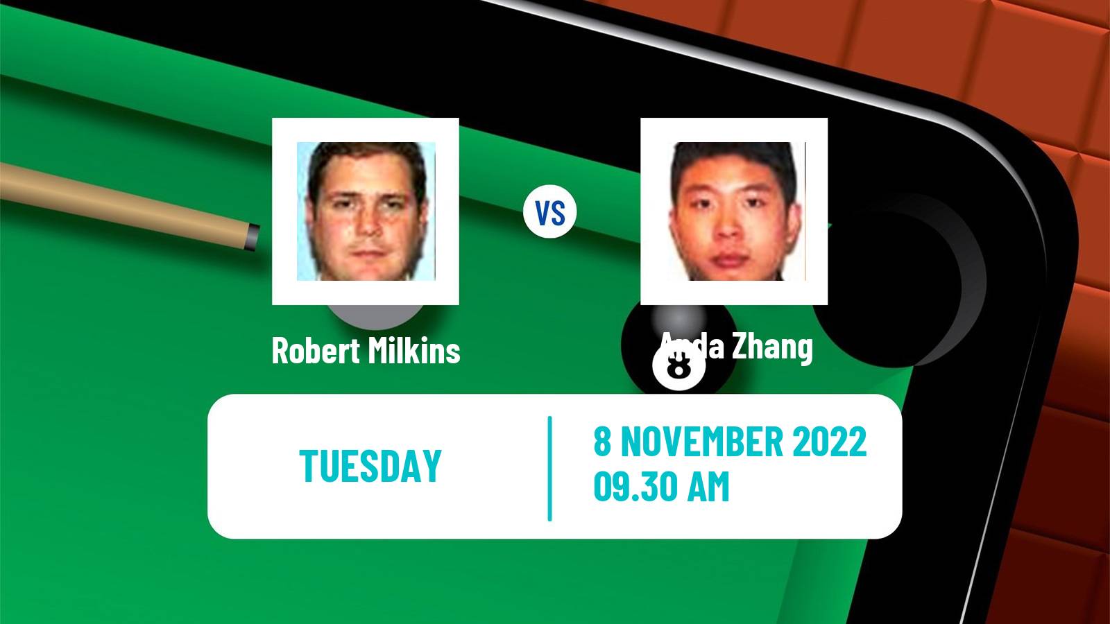 Snooker Snooker Robert Milkins - Anda Zhang