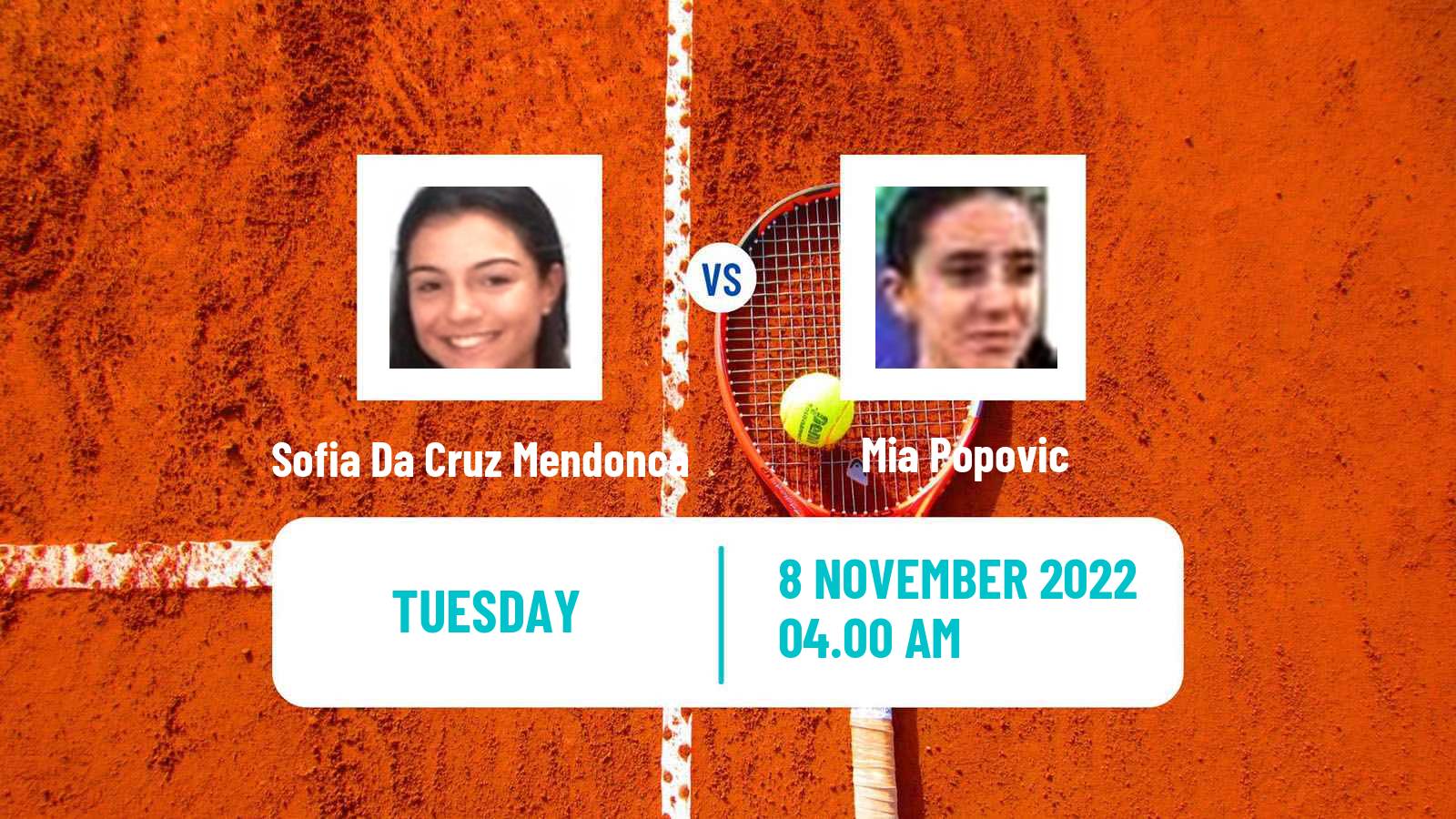 Tennis ITF Tournaments Sofia Da Cruz Mendonca - Mia Popovic