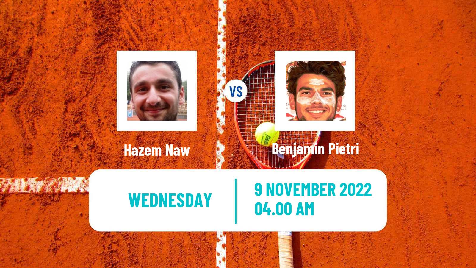 Tennis ITF Tournaments Hazem Naw - Benjamin Pietri