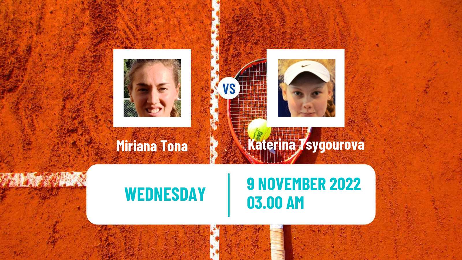 Tennis ITF Tournaments Miriana Tona - Katerina Tsygourova