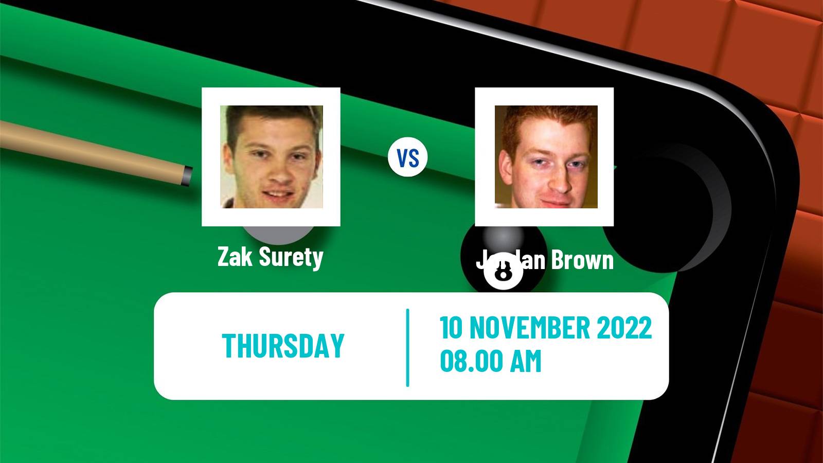 Snooker Snooker Zak Surety - Jordan Brown