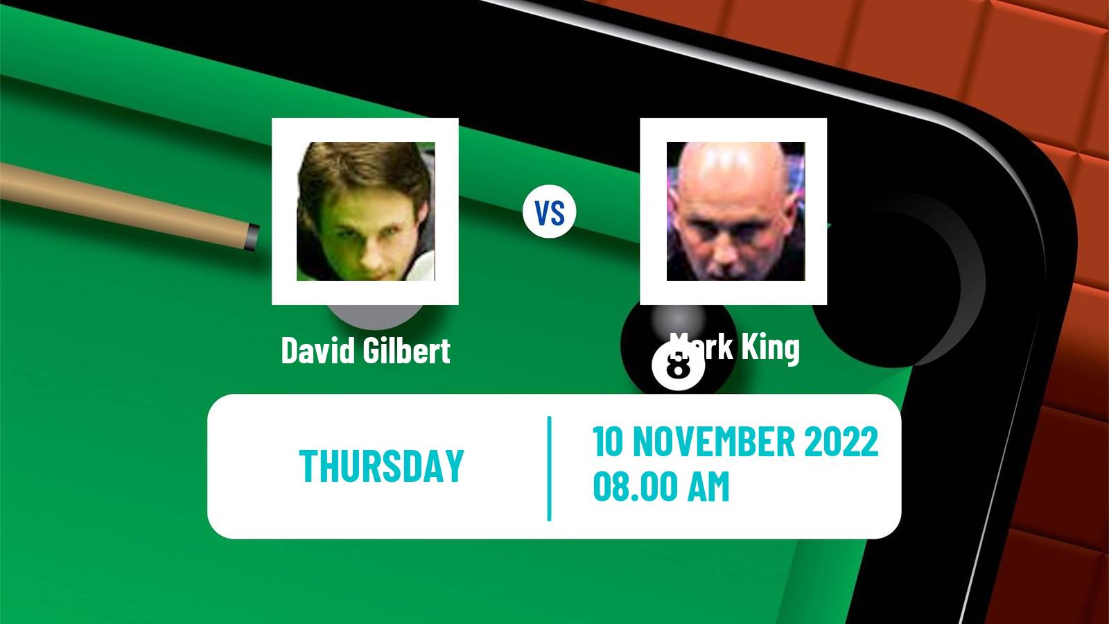 Snooker Snooker David Gilbert - Mark King