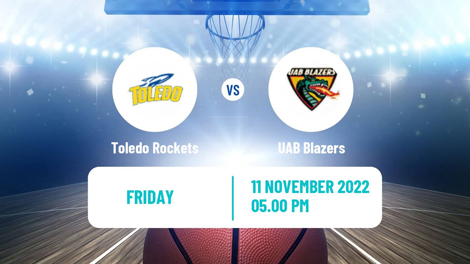 Basketball NCAA College Basketball Toledo Rockets - UAB Blazers