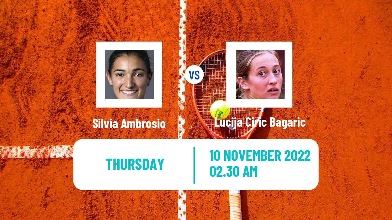 Tennis ITF Tournaments Silvia Ambrosio - Lucija Ciric Bagaric