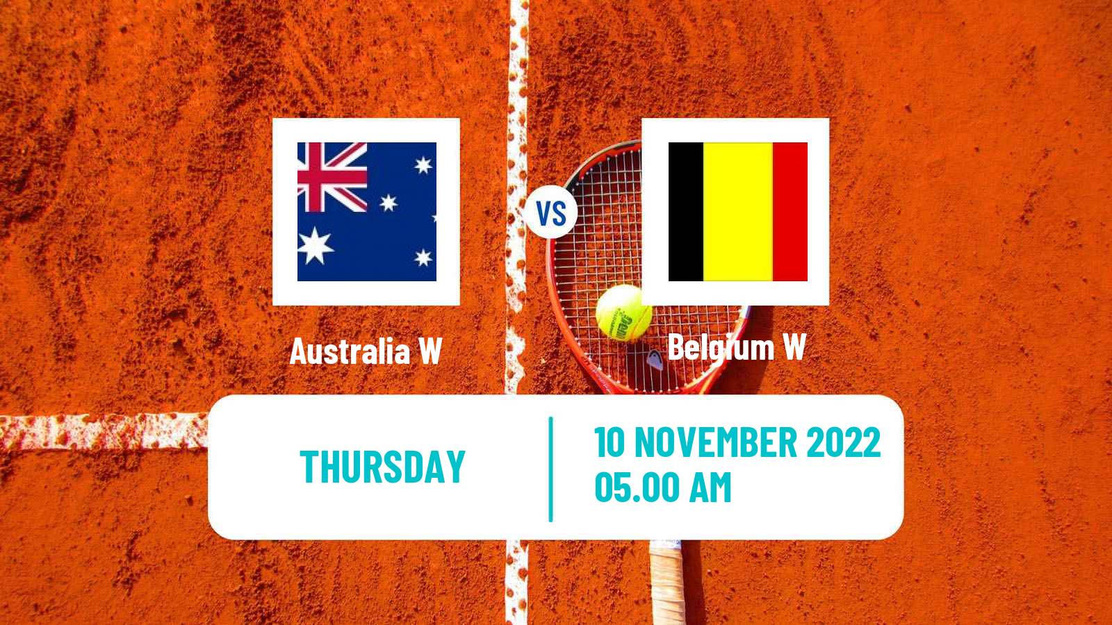 Tennis WTA Billie Jean King Cup World Group Teams Australia W - Belgium W
