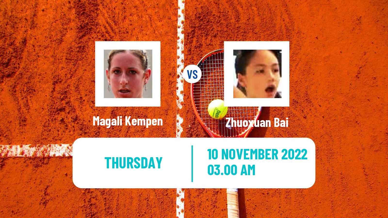Tennis ITF Tournaments Magali Kempen - Zhuoxuan Bai