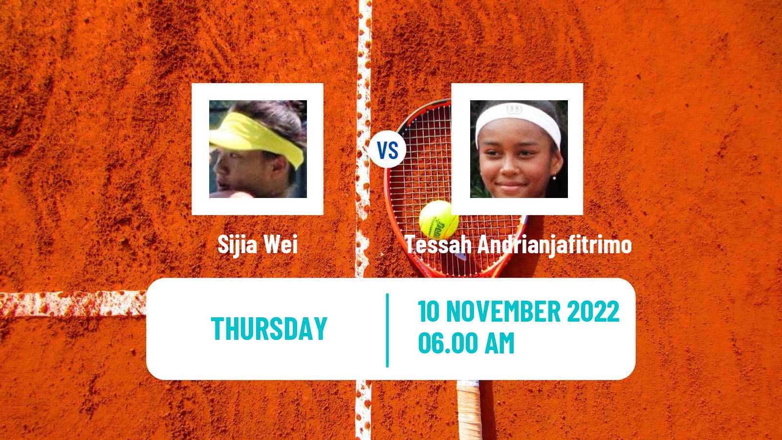 Tennis ITF Tournaments Sijia Wei - Tessah Andrianjafitrimo