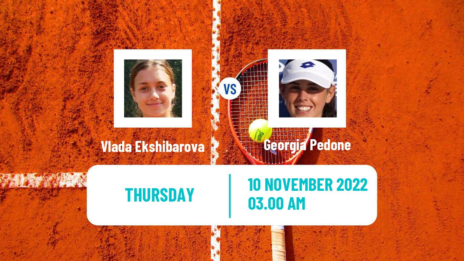 Tennis ITF Tournaments Vlada Ekshibarova - Georgia Pedone