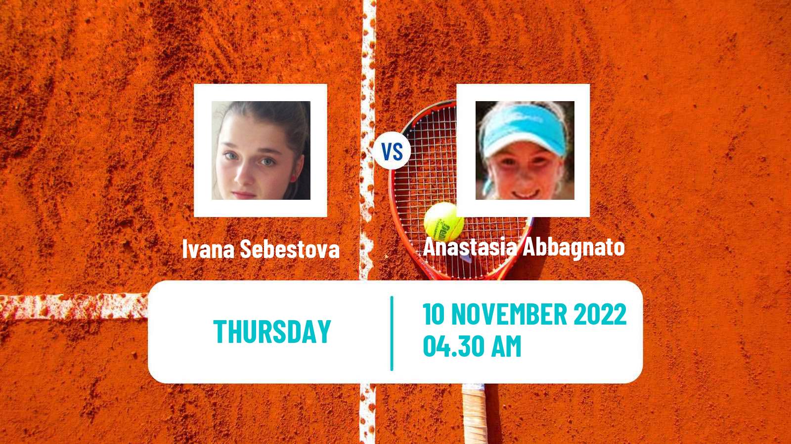 Tennis ITF Tournaments Ivana Sebestova - Anastasia Abbagnato