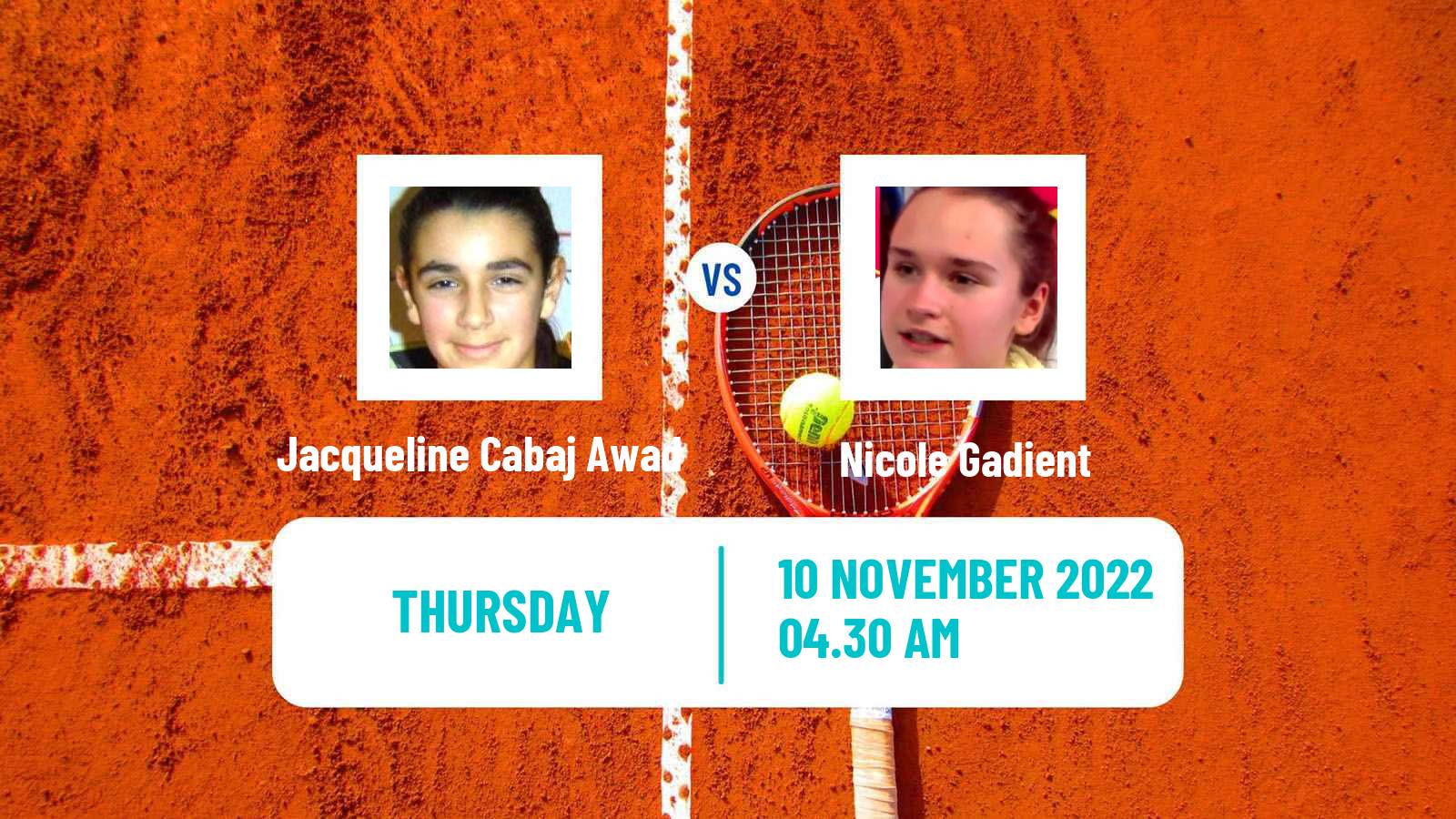 Tennis ITF Tournaments Jacqueline Cabaj Awad - Nicole Gadient