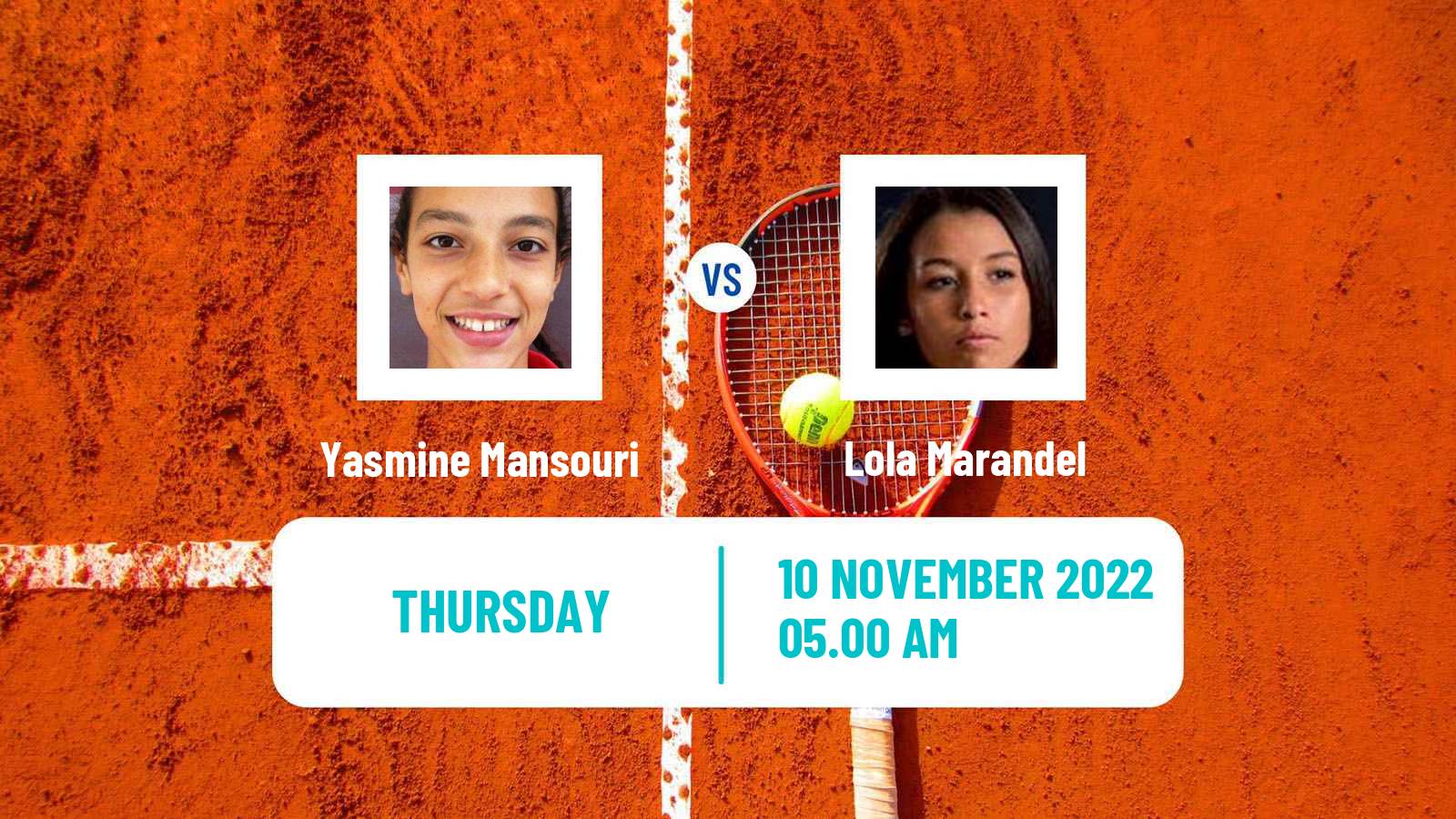 Tennis ITF Tournaments Yasmine Mansouri - Lola Marandel