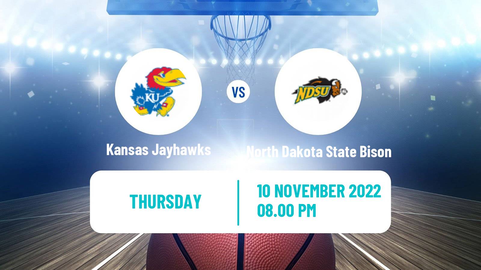 Basketball NCAA College Basketball Kansas Jayhawks - North Dakota State Bison